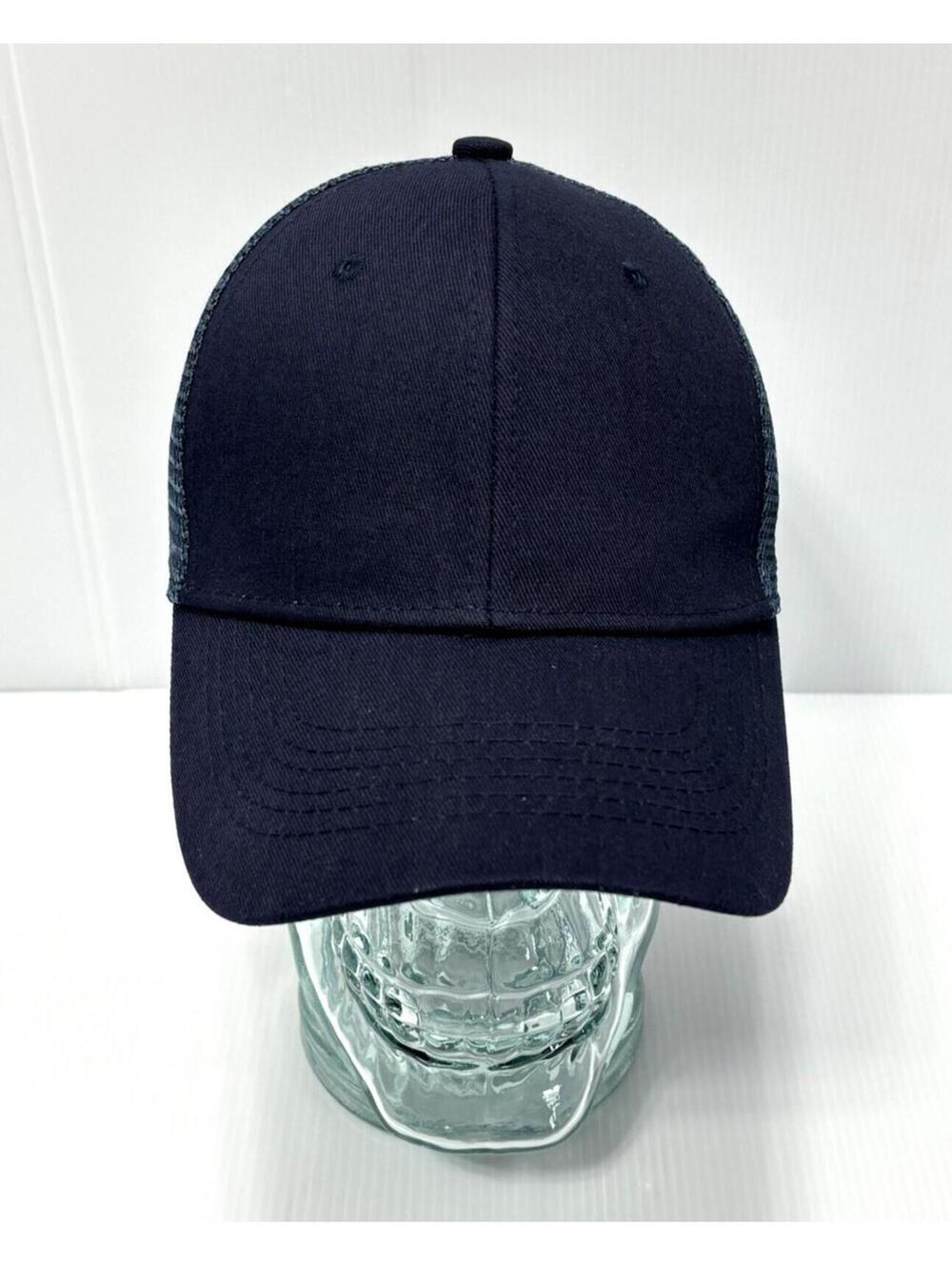 Black Mesh Blank Trucker Hat Baseball Cap Adjustable Snapback New